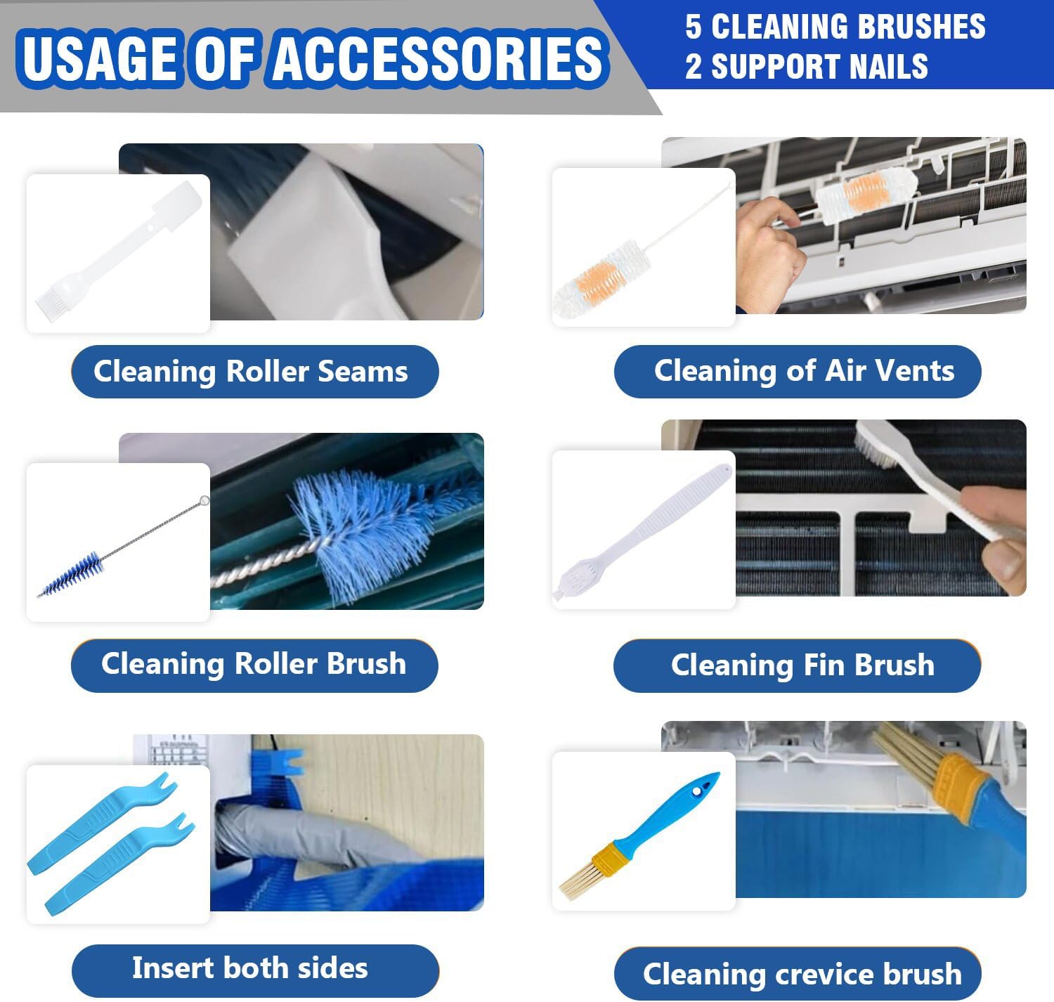 BOJACK Mini Split Cleaning Bag Kit with 2L High Pressure Sprayer, Air Conditioner Cleaning Kit, Air Duct Cleaning Kit, AC Cleaning Bag Fits Systems 38in - 48in Long