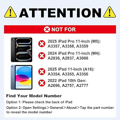 Miniatura 2 de Funda de teclado para iPad Air de 11 pulgadas (M3 2025 / M2 2024) y iPad Pro de 11 pulgadas (1ª/2ª/3ª/4ª generación), funda magnética con teclado