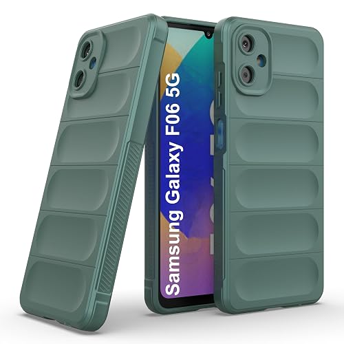 amazon basics Back Case Cover for Samsung Galaxy F06 5G | Compatible for Samsung Galaxy F06 5G Back Cover | Liquid Silicon Magic Case with Camera Protection | Dark Green