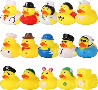 Gukasxi 15 Pcs Yellow Rubber Ducks, Cute Mini Bath Ducks Squeaky Bath Ducks Mini Float Duck, Rubber Ducks Bath Toy for Baby Toddlers, Car Decoration, Baby Shower, Birthday Party Decoration