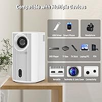 Vista 8 de Proyector 4K con WiFi y Bluetooth, proyector portátil con enfoque automático sin sensor, proyector de película al aire libre de 120 pulgadas