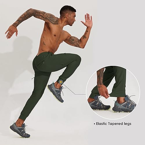Miniatura 4 de Willit Pantalones de senderismo ligeros para hombre, de secado rápido, impermeables, tipo cargo joggers con bolsillos con cremallera, para viajes