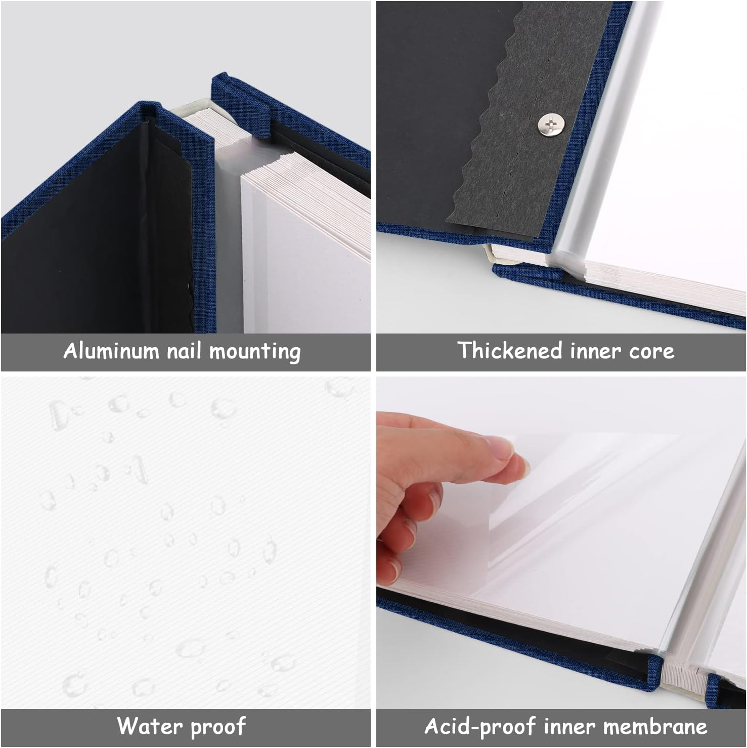 Zesthouse Photo Album Self Adhesive Pages, 60 Pages Magnetic Scrapbook Albums with Sticky Page, Photos Album Holds 8x10 & 5X7 & 4x6 & 6x8 & 3x5, Large Picture Book Ideal Gift for Family Wedding Baby