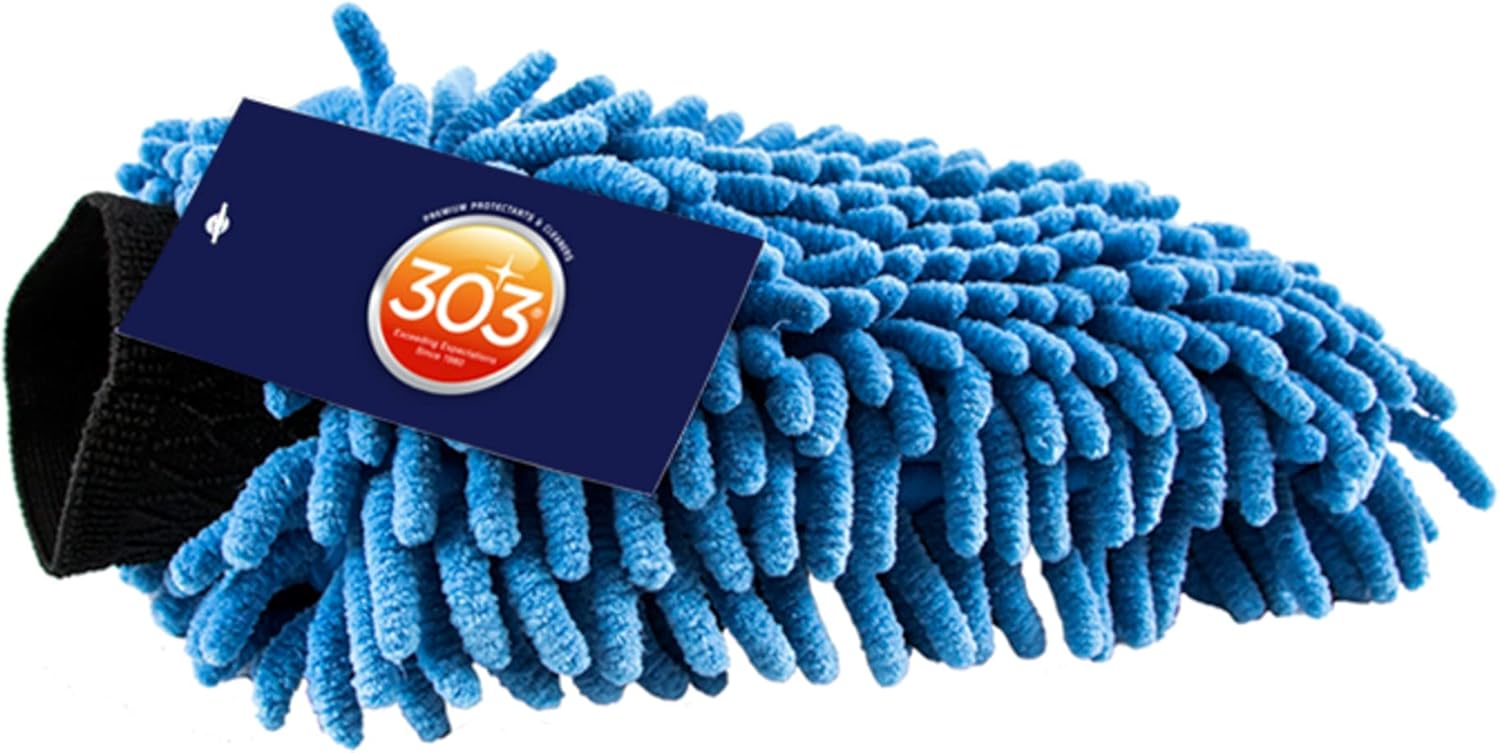 303 Car Wash Mitt - Ultra Absorbent Microfiber - Lint and Scratch Free Design - Hand Fitting, Snug Design with Elastic Cuff - Washable to Reuse, 1 Pack (39011) : Automotive