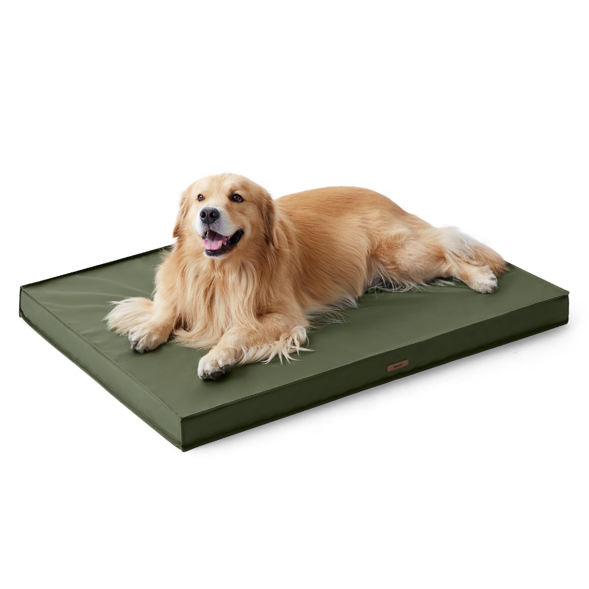 LE SURE Outdoor Waterproof Dog Bed for Extra Large Dogs, XL Orthopedic Egg Crate Foam Pet Bed with Oxford Fabric Surface and Removable Washable Cover, Pet Mat 44''x32'', Green - image 7