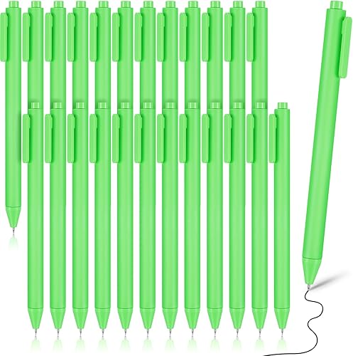Cholemy Paquete de 24 bolígrafos retráctiles a granel, bolígrafos de tinta de gel pastel, bolígrafos de punta fina de 0.020 in, bonitos bolígrafos