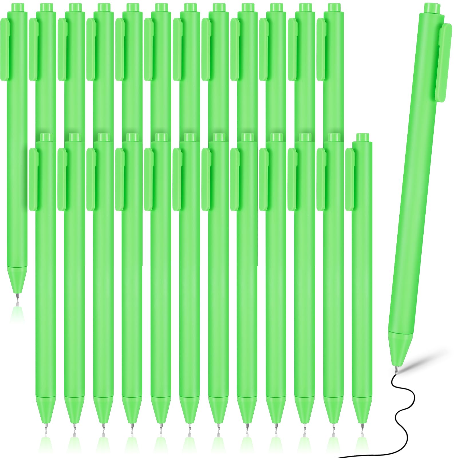 Cholemy 24 Pack Retractable Pens Bulk Pastel Gel Ink Pens 0.5mm Fine Point Tip Black Ink with Grip Smooth Writing for Journaling Note Taking School