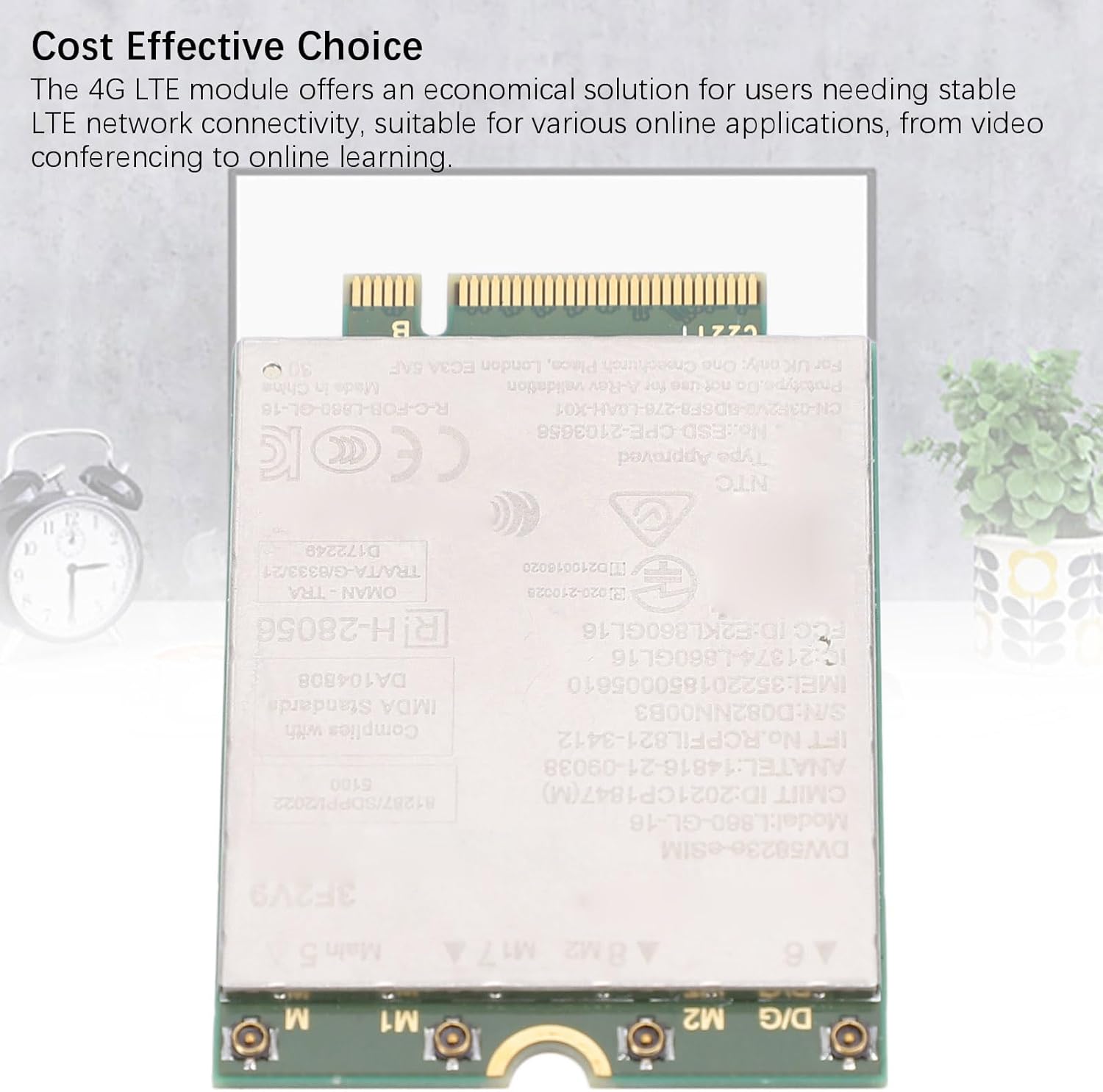 4G LTE Module Network Card, L860 GL 16 DW5823E ESIM NGFF M.2 with 1Gbps Internet Speed for Latitude 3440 3540 7440, 4G LTE Network Card for Precision 3480 3581, Multiple Bands