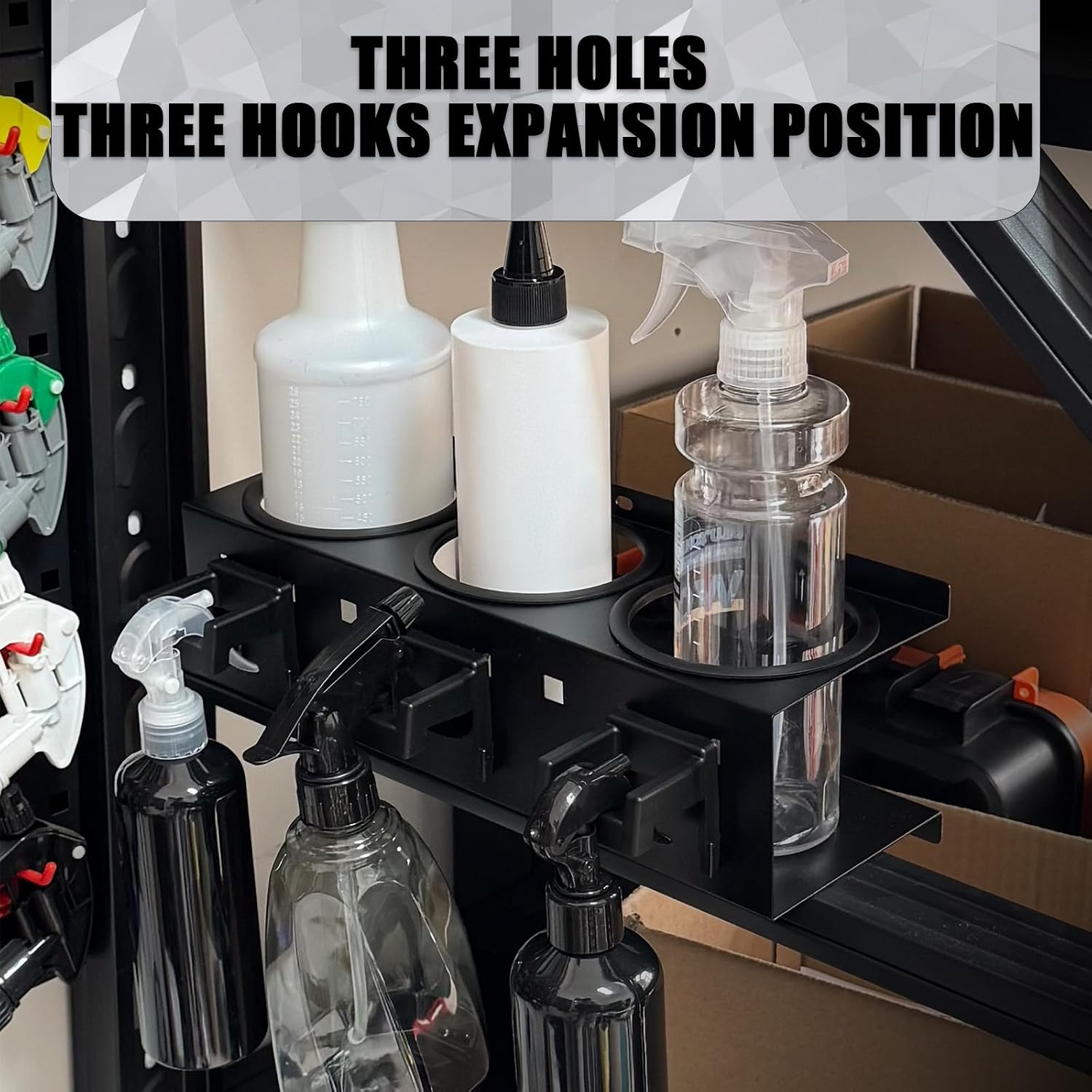 Spray Bottle Holder Rack Spray Can Organizer Storage Wall Mount 13“ image 5