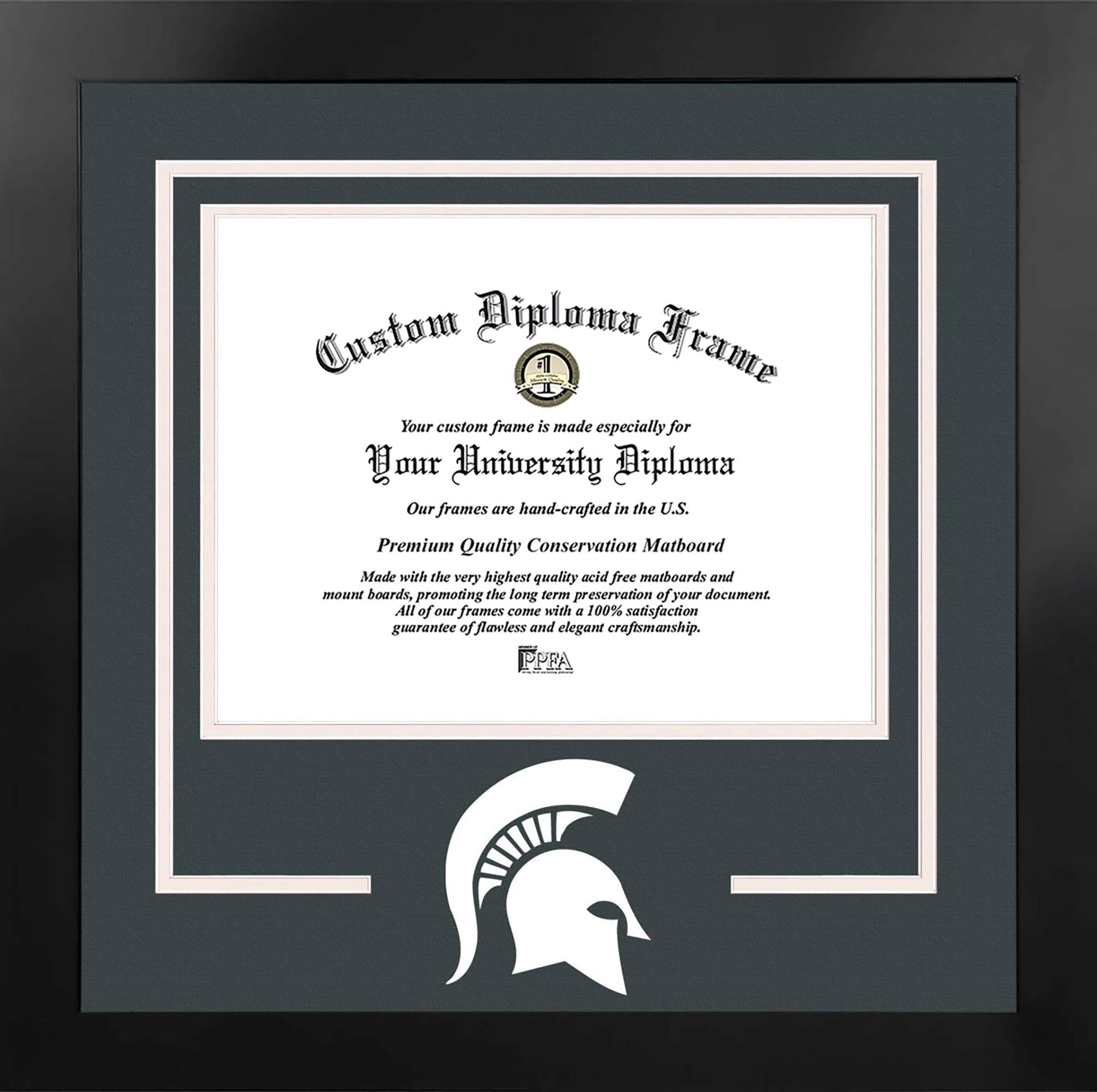Campus Images NCAA Michigan State Spartans Unisex Spirit Diploma Manhattan Black Frame with Bonus Lithograph, Black, One Size