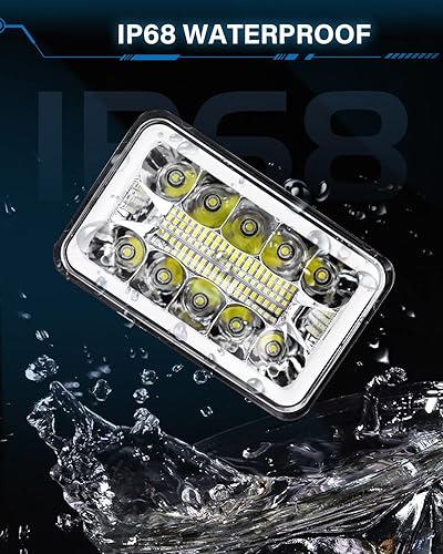 Miniatura 6 de CO LIGHT 4 faros delanteros LED de 4 x 6 pulgadas Hi Lo Sealed Beam Rectangular Reemplazar H4651 H4652 H4656 H4666 H6545 Compatible con Peterbilt