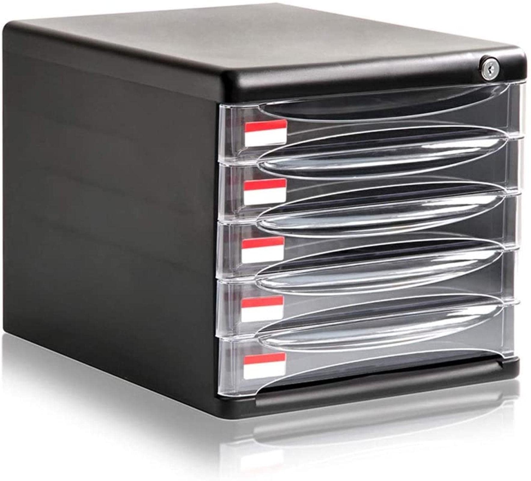 Organizzatore di file, armadietto per file, ecc. Armadio portadocumenti, divisori for armadietti portadocumenti, 5 cassetti, formato A4, in plastica, for classificazione dati, 27X36X26cm, scatola port