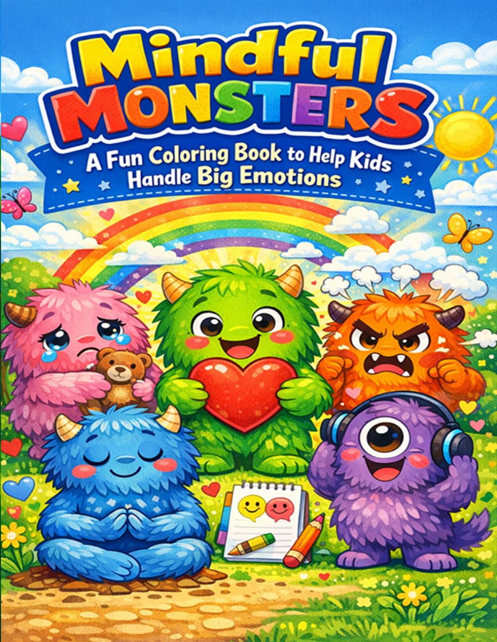 Mindful Monsters: A Fun Coloring Book to Help Kids Handle Big Emotions: Cute and Easy Coloring Pages with Coping Skills for Calm Happy and Confident Kids