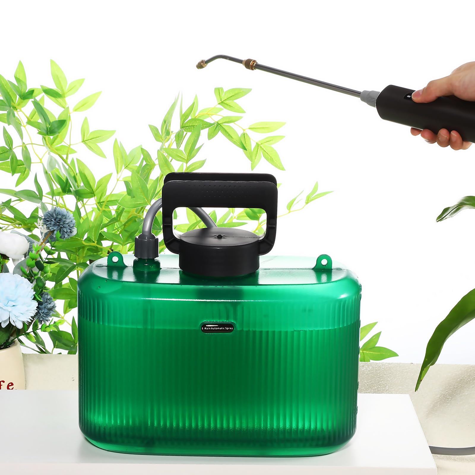Gatuida Pulvérisateur de Jardin Électrique, Vaporisateur D'eau pour Plantes, 5 L, Vert, Pp, Bandoulière, Modes de Pulvérisation Multiples, Contrôle Précis pour Jardin et Pelouse