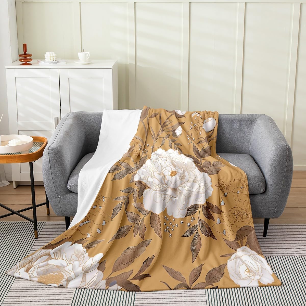 jejeloiu Black Gold Flannel Fleece Blanket Throw 50"x60" Geometric Honeycomb Plush Throw Blanket for Sofa Couch Kids Hexagon Gold Trim Plush Throw Blanket Luxury