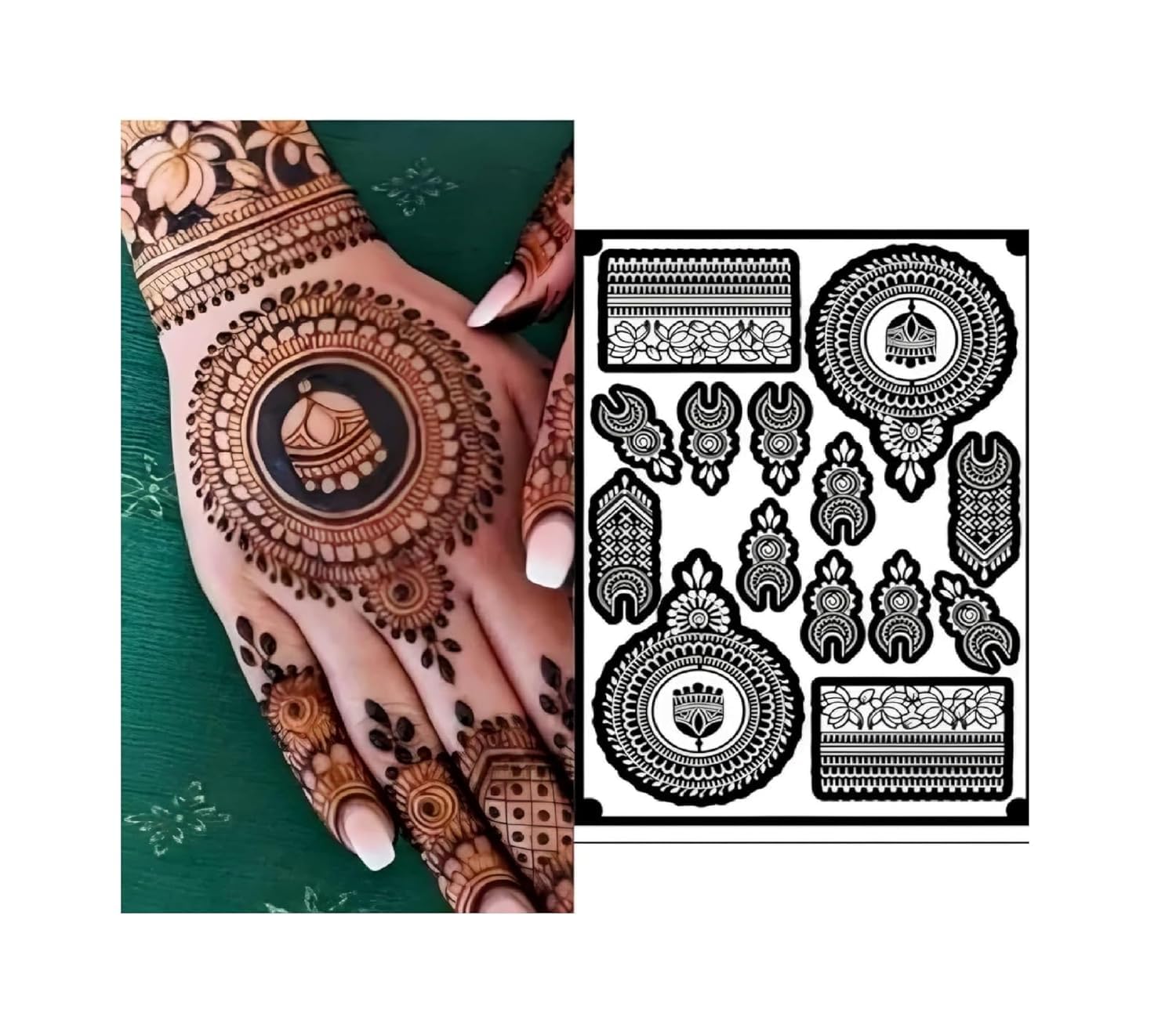 Stencils Mehandi Sticker for Hand | For Festival Girls & Women Hand Mehandi-image-40