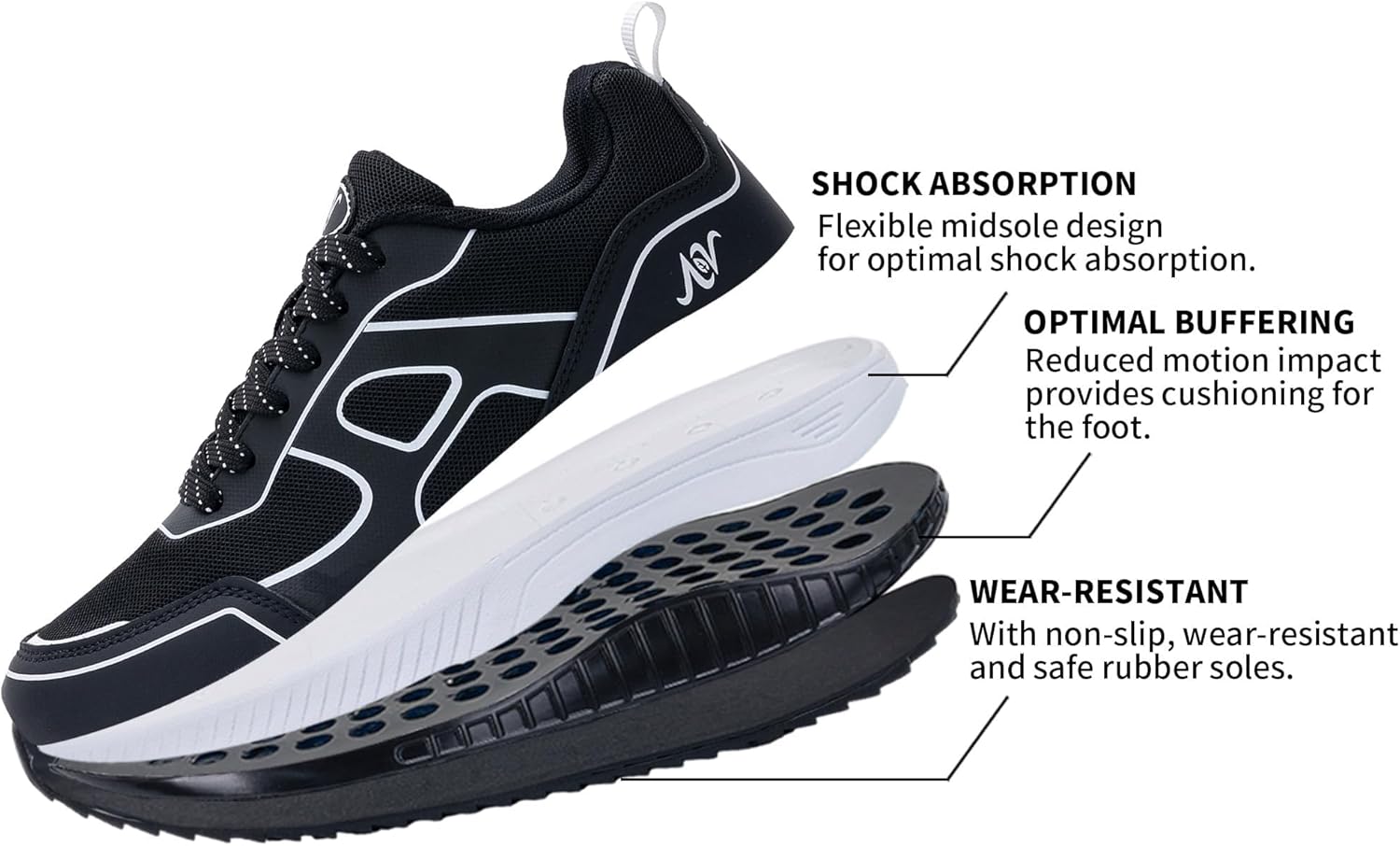 Women's Walking Shoes with Arch Support Orthotic Plantar Fasciitis Sneakers Tennis Running Shoes US 5.5-11 - Image 3
