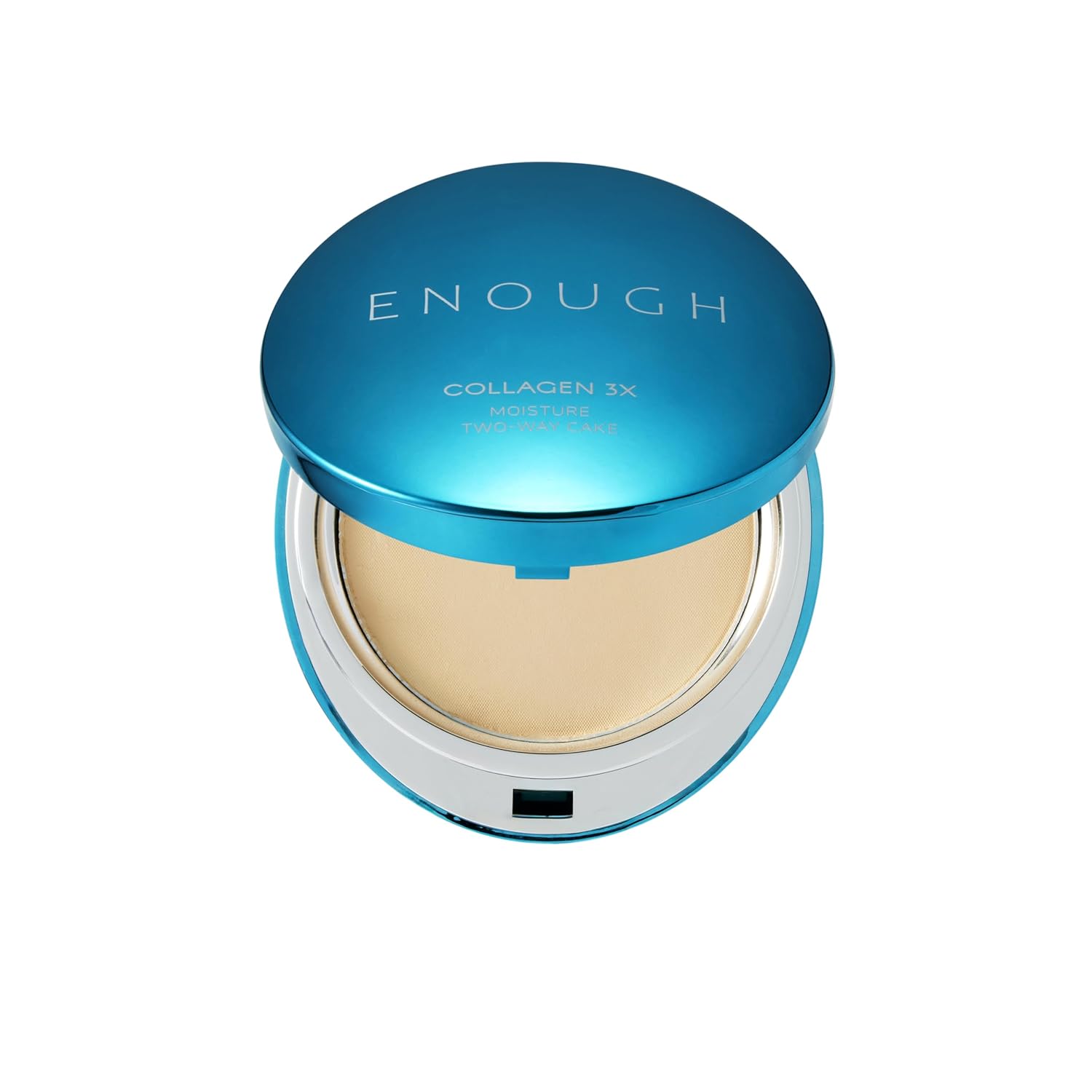 ENOUGH Collagen 3X Moisture Two-Way Cake SPF28, Korean Makeup Blurring Setting Powder Foundation, Face Pressed Powder Compact for Women (#21N Clear Beige)