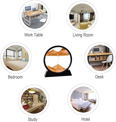 Miniatura 18 de Arthink Imagen artística de arena en movimiento, movimiento líquido 3D paisaje de arena en movimiento, marco de arena fluida, estanterías de arte