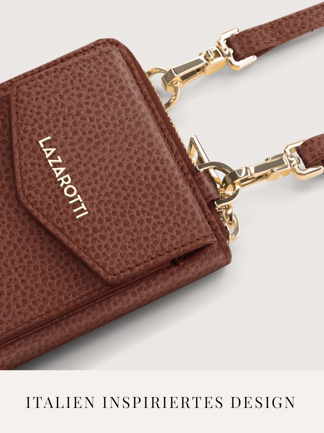 Lazarotti Bologna XL Leder Damen-Geldbörse & Handytasche (2-in-1) | 16 Kartenfächer | zum Umhängen mit RFID-Schutz 11 x 3,5 x 19 cm