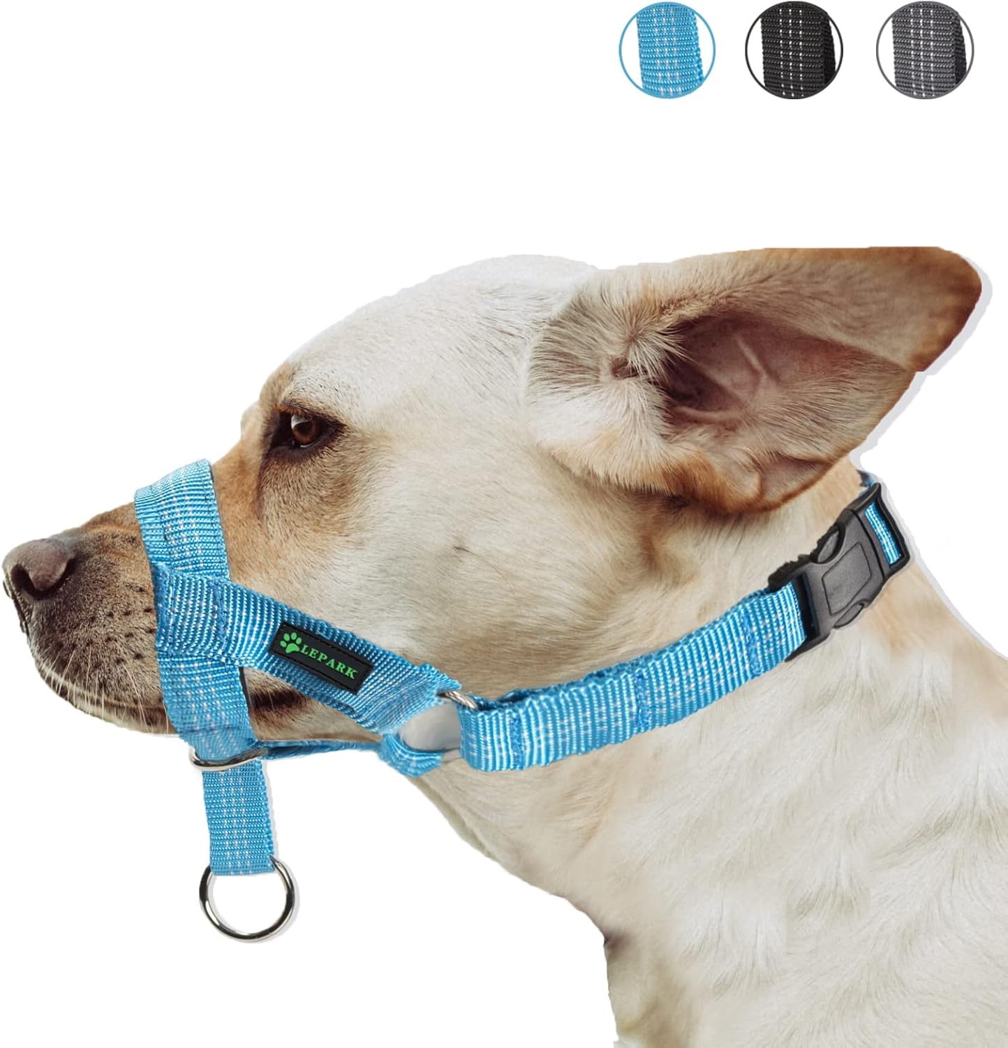 ILEPARK Dog Head Collar with Silk Thread, Soft and Adjustable Head