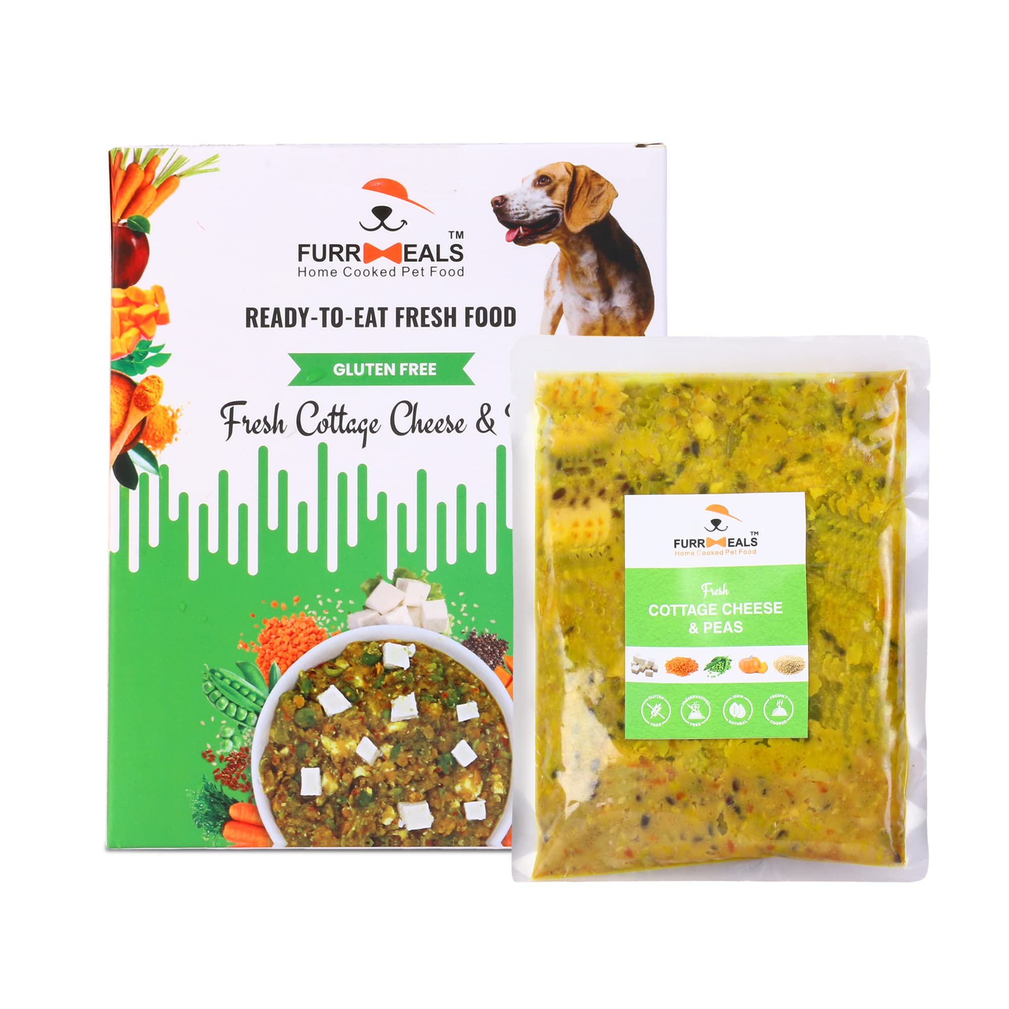 FurrMeals Wet Dog Food | Fresh Cottage Cheese and Peas | Pack of 1 x 400g | Vegetarian | All Breed | Veg Recipe | Gluten Free | Preservative Free | Ready-to-Eat Fresh Dog Food (B094N3MNPP) Amazon Price History, Amazon Price Tracker