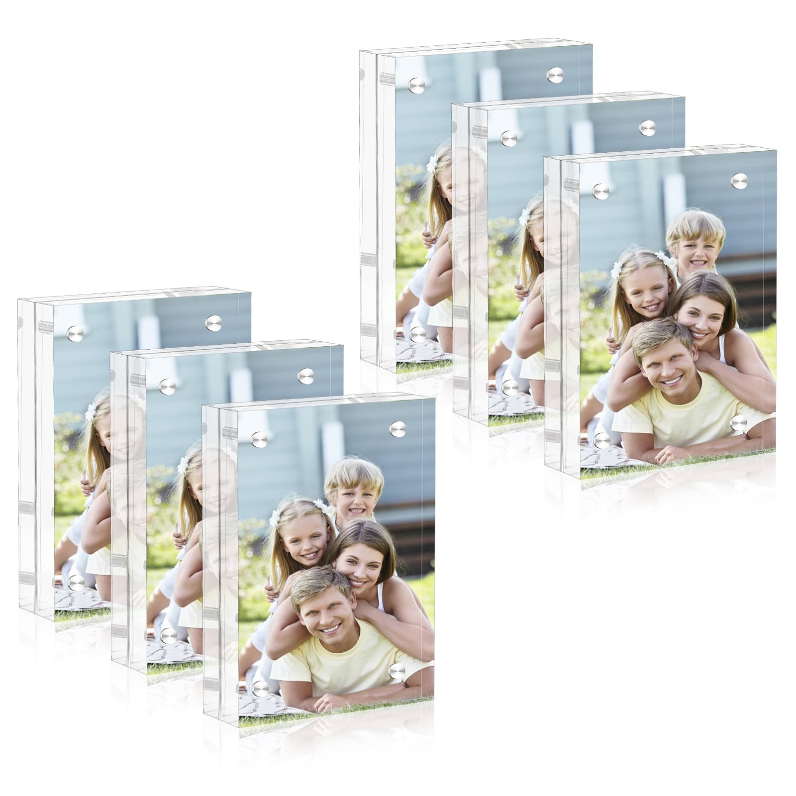 Encadrement photo magnétique transparent sans cadre de bureau 6x9cm