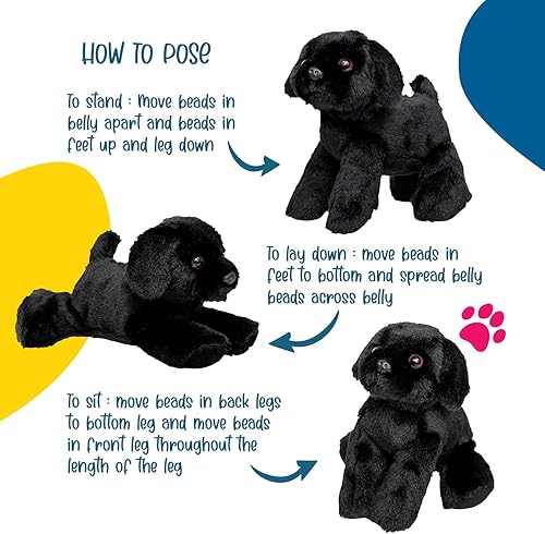Miniatura 4 de Jolitee Juguete de peluche para perros negros para niños Labrador Retriever de peluche - Animal de peluche para perro negro Labrador pequeño