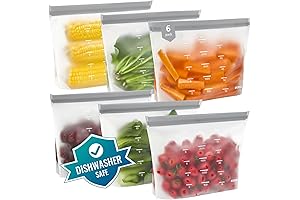 Dishwasher Safe Reusable Storage Bags Stand-Up
