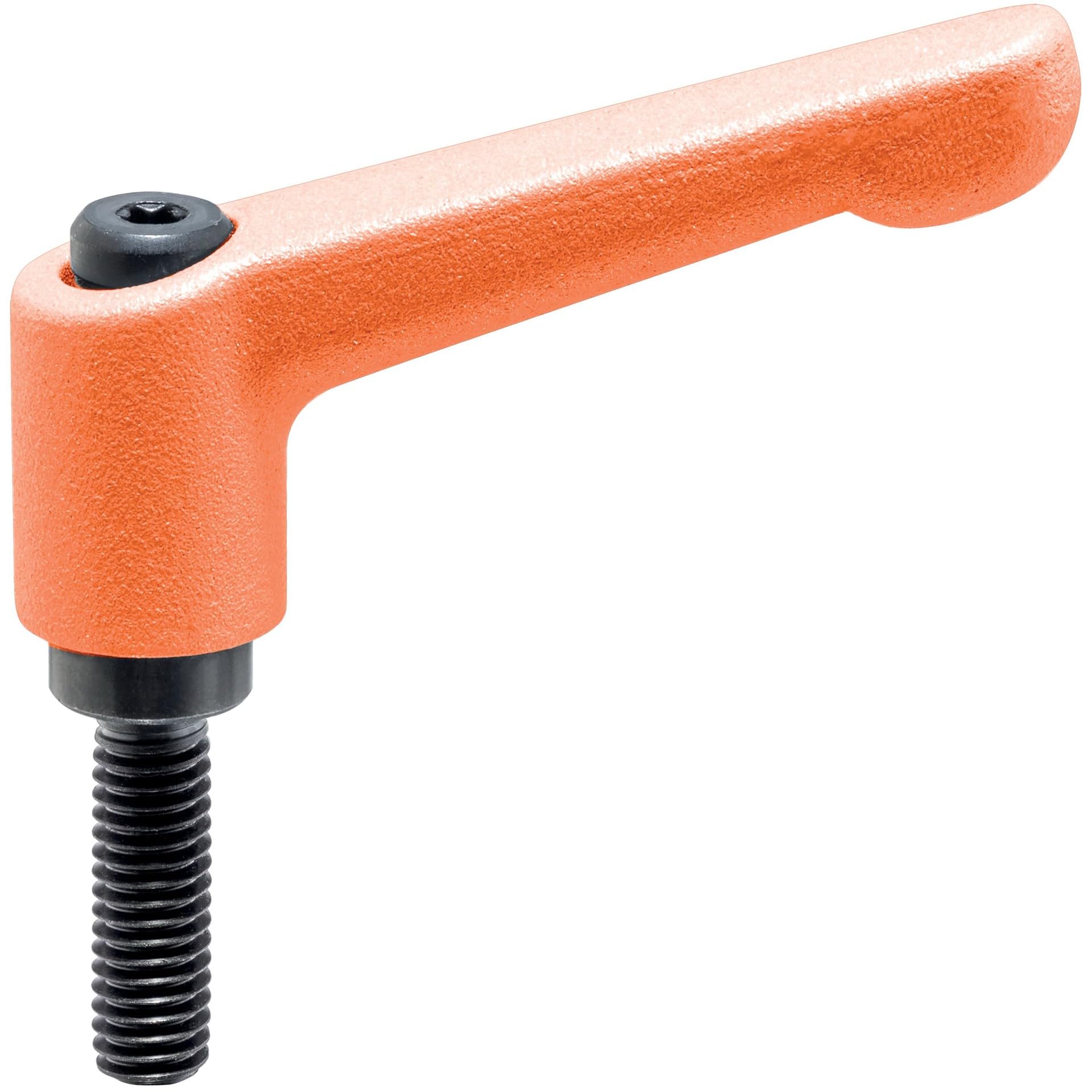 HALDER 24400.0018 Adjustable Clamping levers, Orange, d1=13 mm / d2=M4 / l1=20 mm