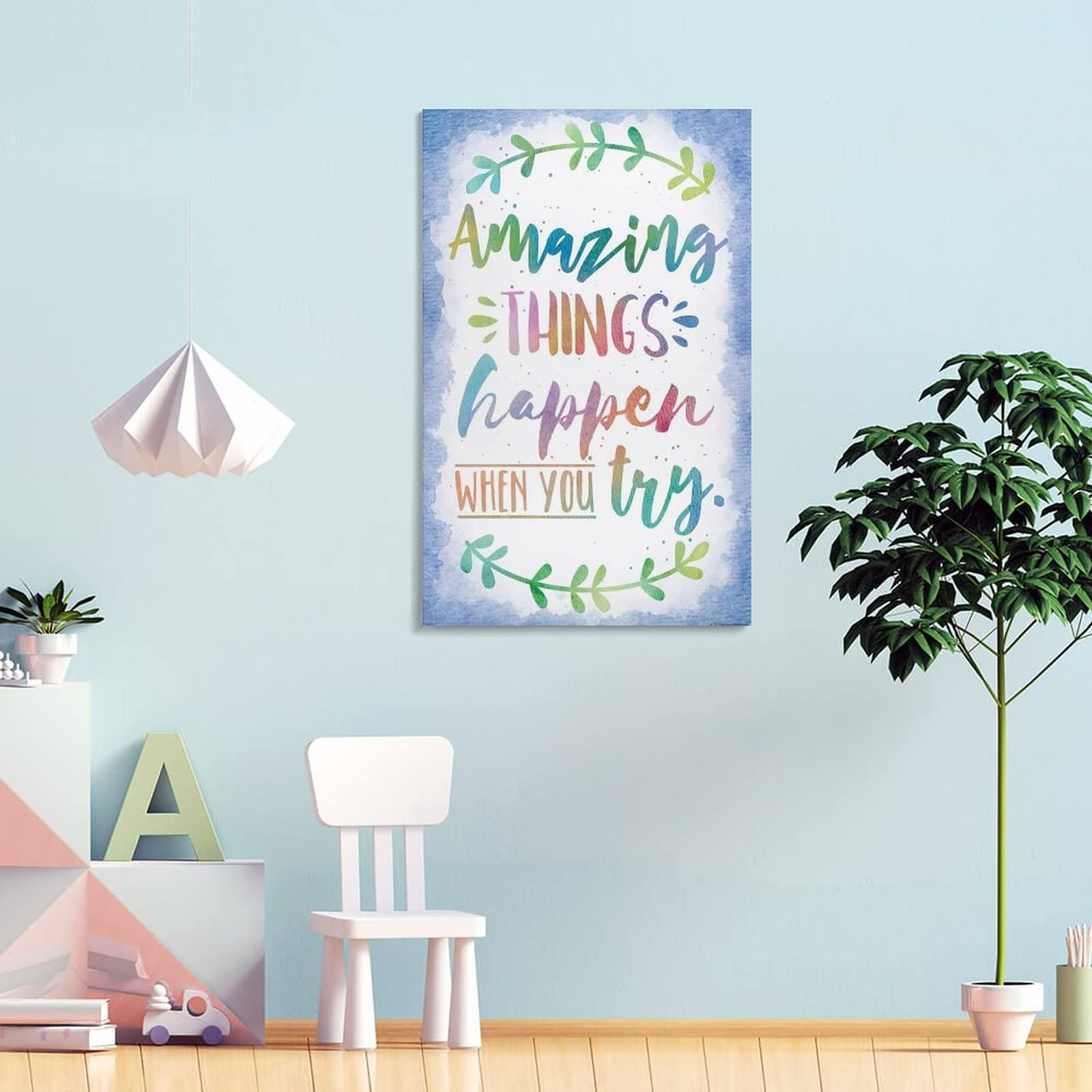 Póster de motivación para niños, pintura decorativa, lienzo para pared, sala de estar, pósteres de dormitorio, 40 x 60 cm