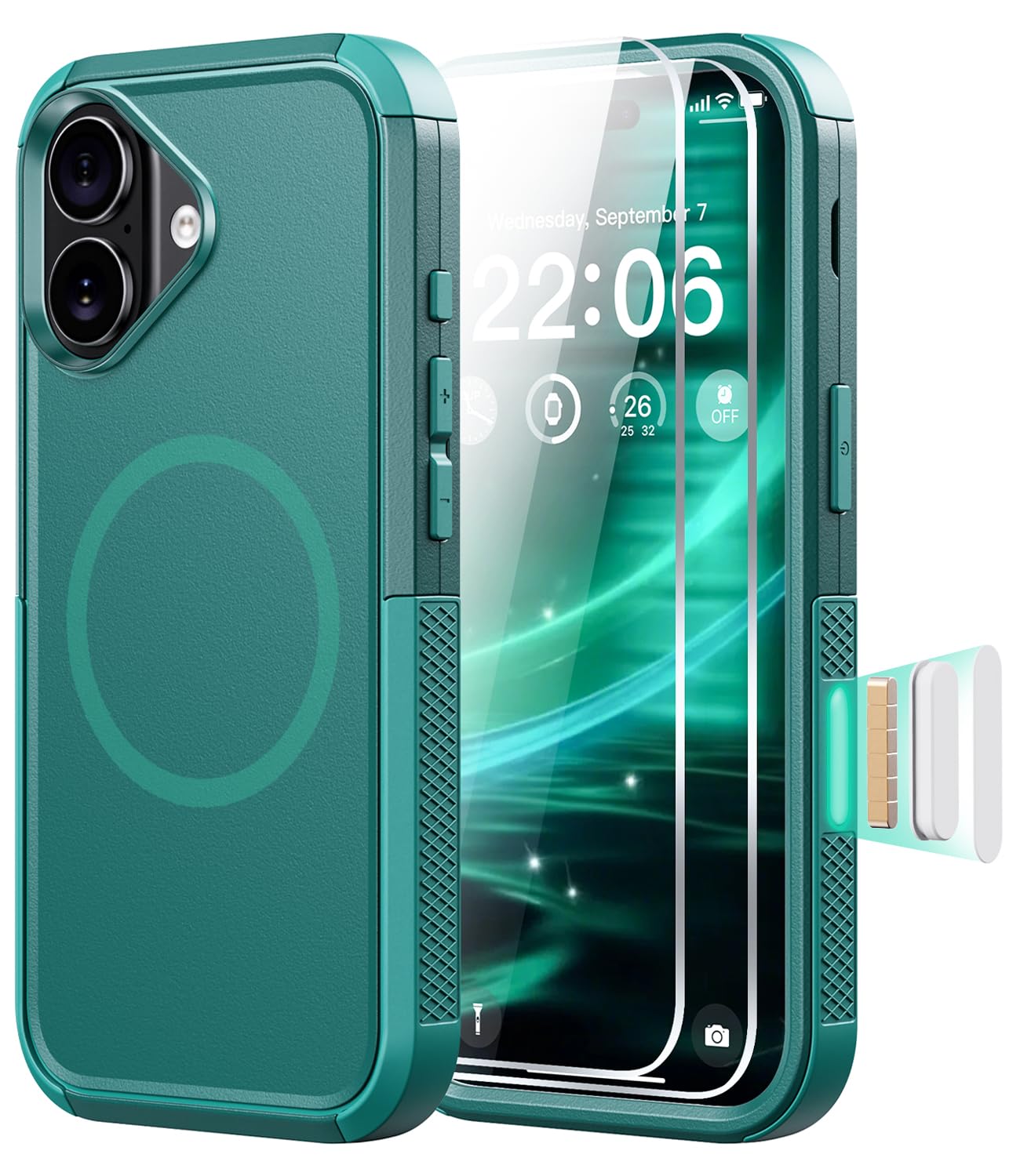 Diverbox Magnetic for iPhone 17 Case-(Compatible with MagSafe) Heavy Duty Protection Phone Case with Camera Control Button with Screen Protector