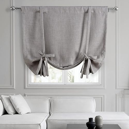HPD Half Price Drapes BOCH-TU1858-63 - Cortinas enrollables de lino sintético para oscurecer la habitación, cortina de globo para sala de estar,