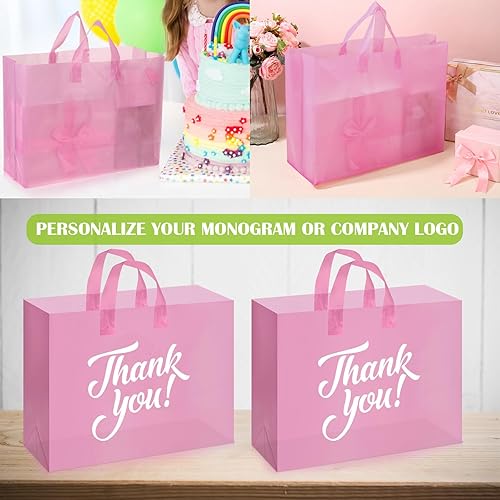 Miniatura 4 de Patelai Paquete de 200 bolsas de plástico esmerilado a granel para pequeñas empresas de 16 x 12 x 6 pulgadas, bolsas transparentes para compras al