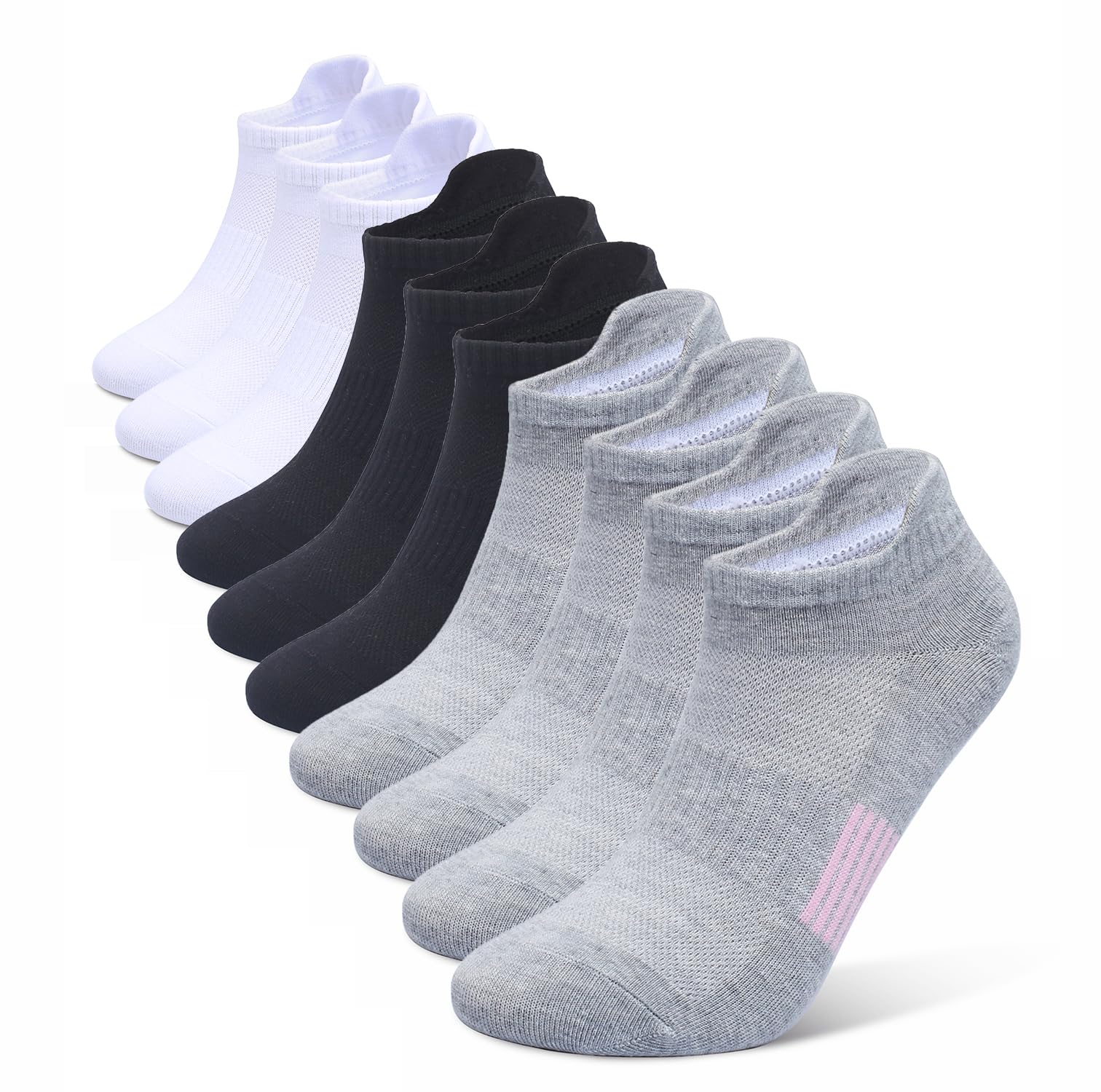 Sponsored Ad - Women's 10 Pairs Athletic Running Low Cut Socks Thin Cotton Soft Ankle Tab Socks