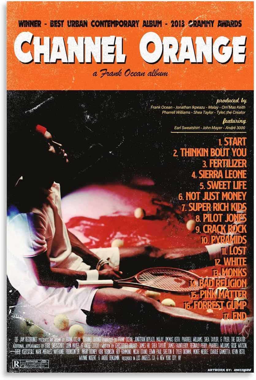 Frank Ocean Poster Channel Orange Album Cover Posters Canvas Art Poster And Wall Art Picture Print Modern Family Bedroom Decor Posters 16x24inch(40x60cm)
