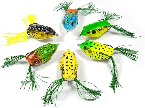 Miniatura 4 de Supertrip Topwater Frog Crankbait Tackle Crank Bait Bass Soft Swimbait Señuelos Crankbaits cebos de pesca de cebo duro (multicolores)