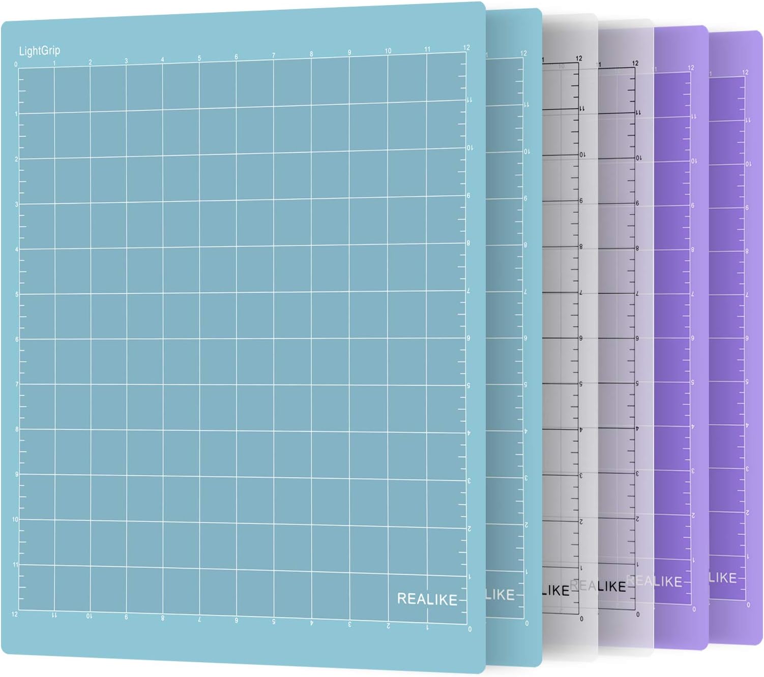 REALIKE 12x12 Cutting Mat Compatible with Cricut Maker 3/Maker 4/Maker/Explore 3/4/Air 2/Air/One(6 Mats), Variety Cut Mats for Crafts, Quilting, Sewing and All Arts