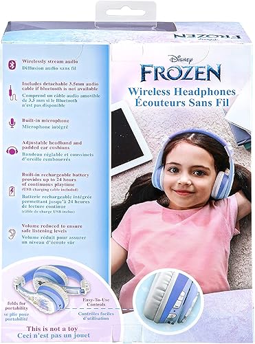Miniatura 9 de eKids Disney Frozen 2 auriculares Bluetooth con micrófono, volumen reducido para proteger la audición, auriculares inalámbricos ajustables para la
