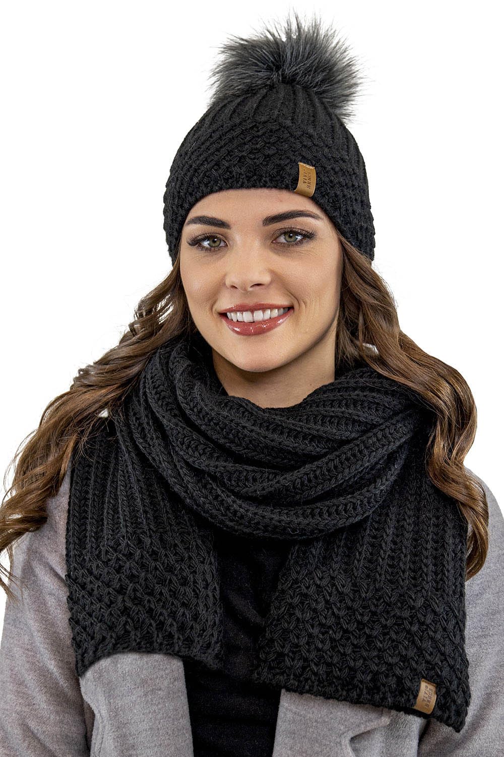 VIVISENCE Bonnet À Pompon Femme Chaud Et Confortable pour Les Journées Froides 7016