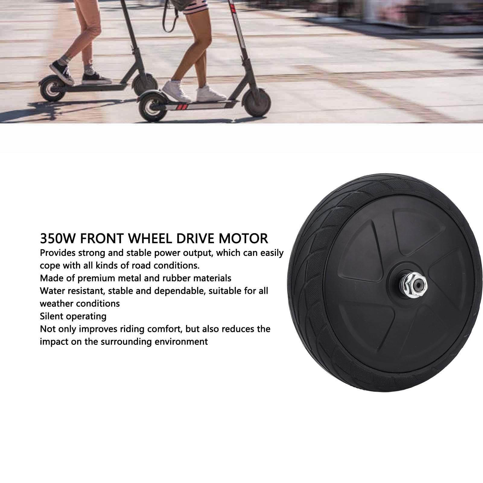 Pneu de Roue de Moteur de Moyeu de Trottinette Électrique pour Ninebot ES1 ES2 ES3 ES4, 36V 350W Moteur d'Entraînement de Roue Avant de Scooter Électrique