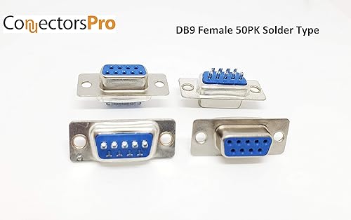 Miniatura 6 de PC Accessories - DB9 hembra D-Sub conector tipo soldadura, paquete de 50
