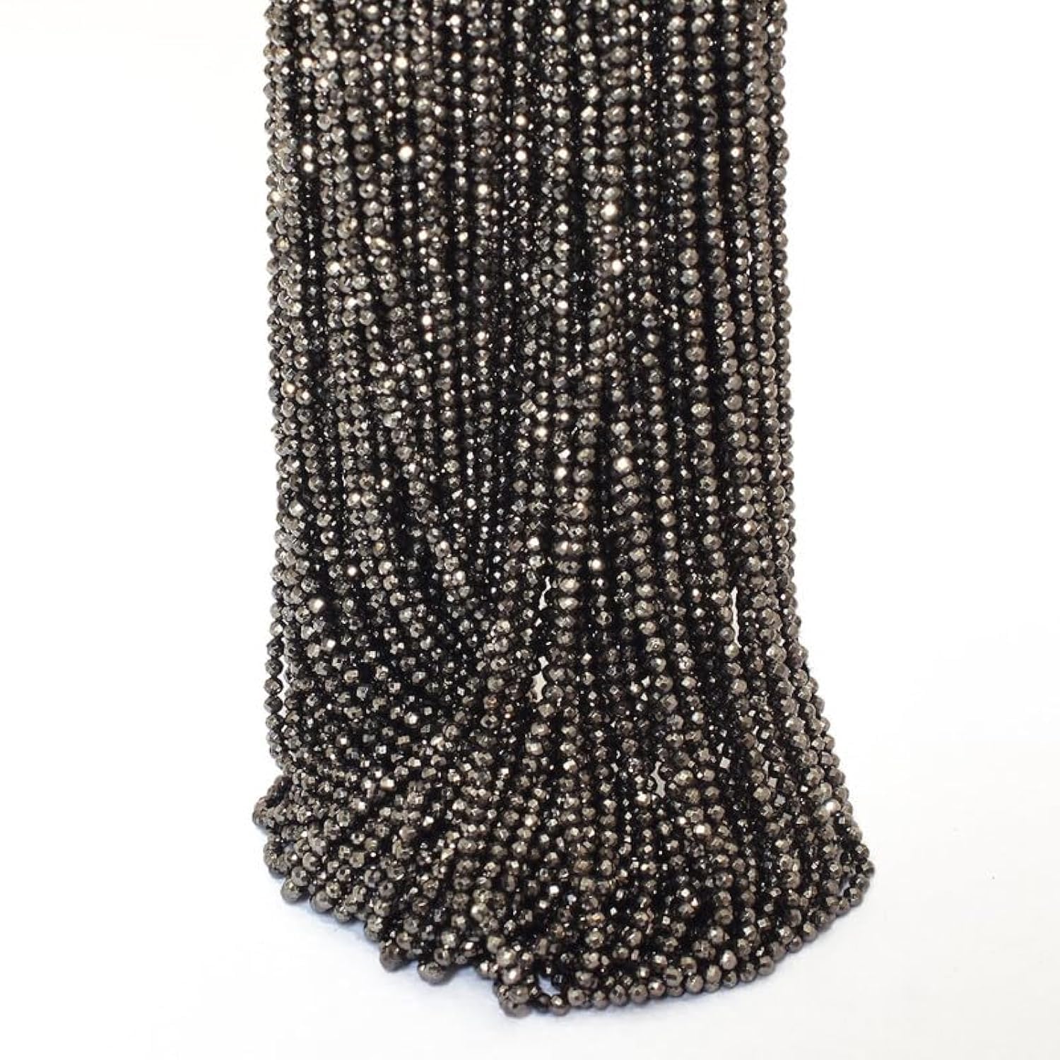 Perles pyrite noire 2mm pour ateliers créatifs et création de bracelets en pierres naturelles