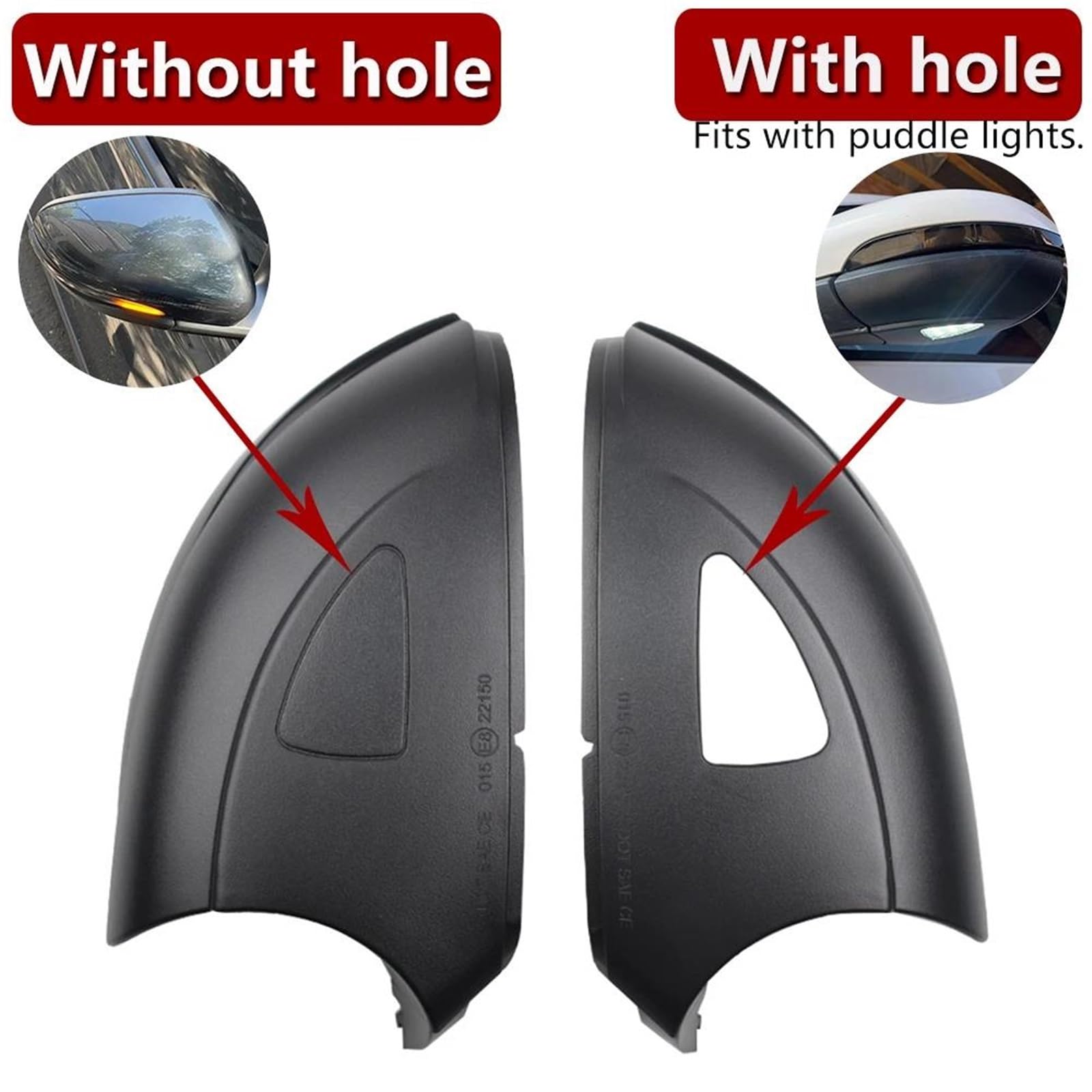 Genérico Intermitente Lateral Para VW para Golf 6 MK6 para GTI R20 para Touran coche luz LED de intermitente dinámica espejo retrovisor intermitente indicador(With holes)