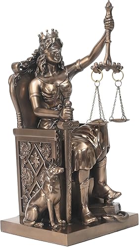 -La estatua de la dama de la justicia, diosa griega romana de la justicia, diosa de la corona y el trono, estatuas coleccionables de 11 pulgadas