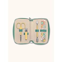 Studio Oh! Beamin Blooms Manicure Set, 5-Piece Travel Nail Kit with Nail Clippers,Scissors, Cuticle Pusher & Nail File, Zippered Water-Resistant Vegan PU Case, Travel Nail Care Set for Purse & Travel
