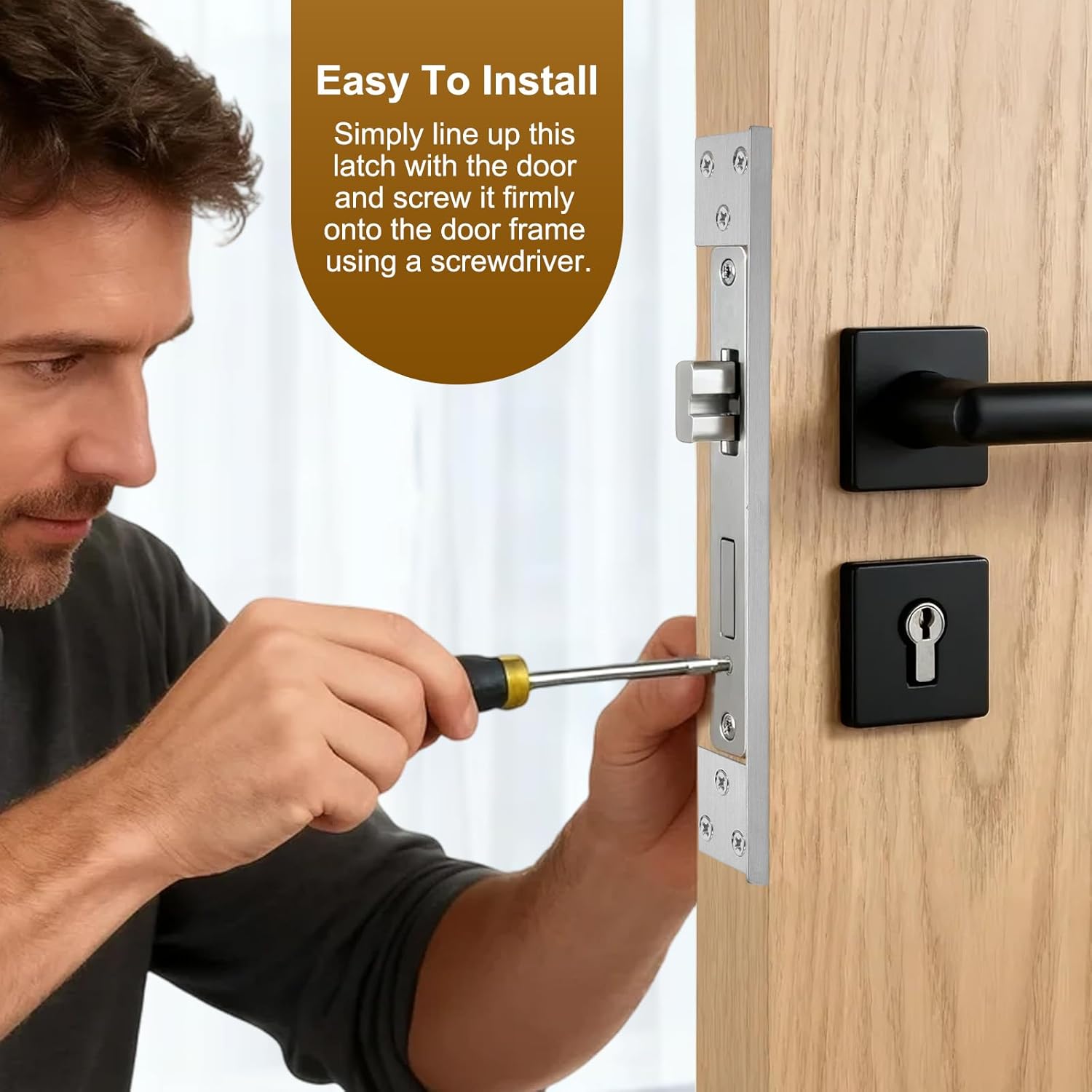 2 Pieces Door Lock Protector Plates, 7" Stainless Steel Door Lock Shield with Screws for Door and Lock Protection, Silver