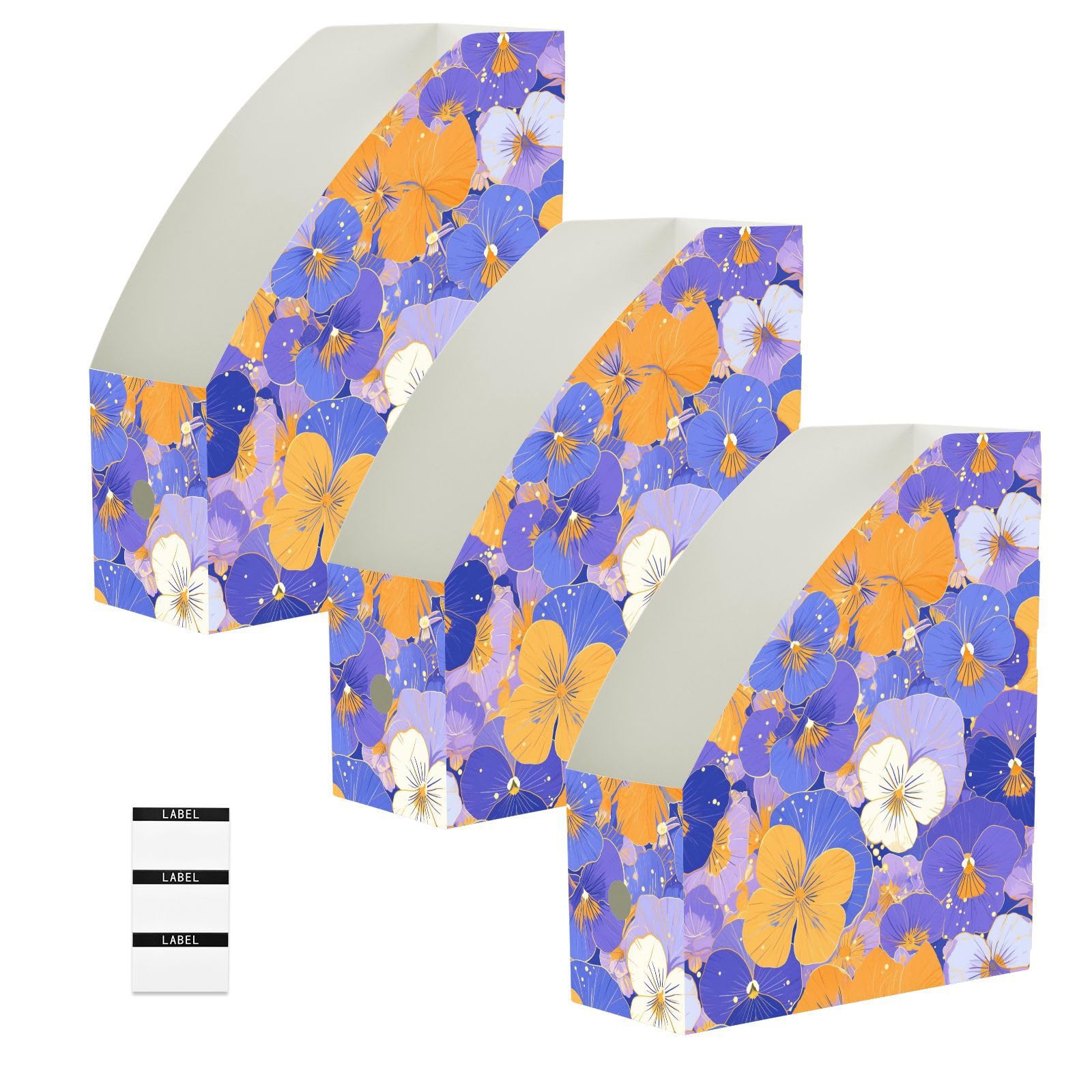 Porte-revues pliables lot de 6 organiseurs de bureau au motif fleurs abstraites