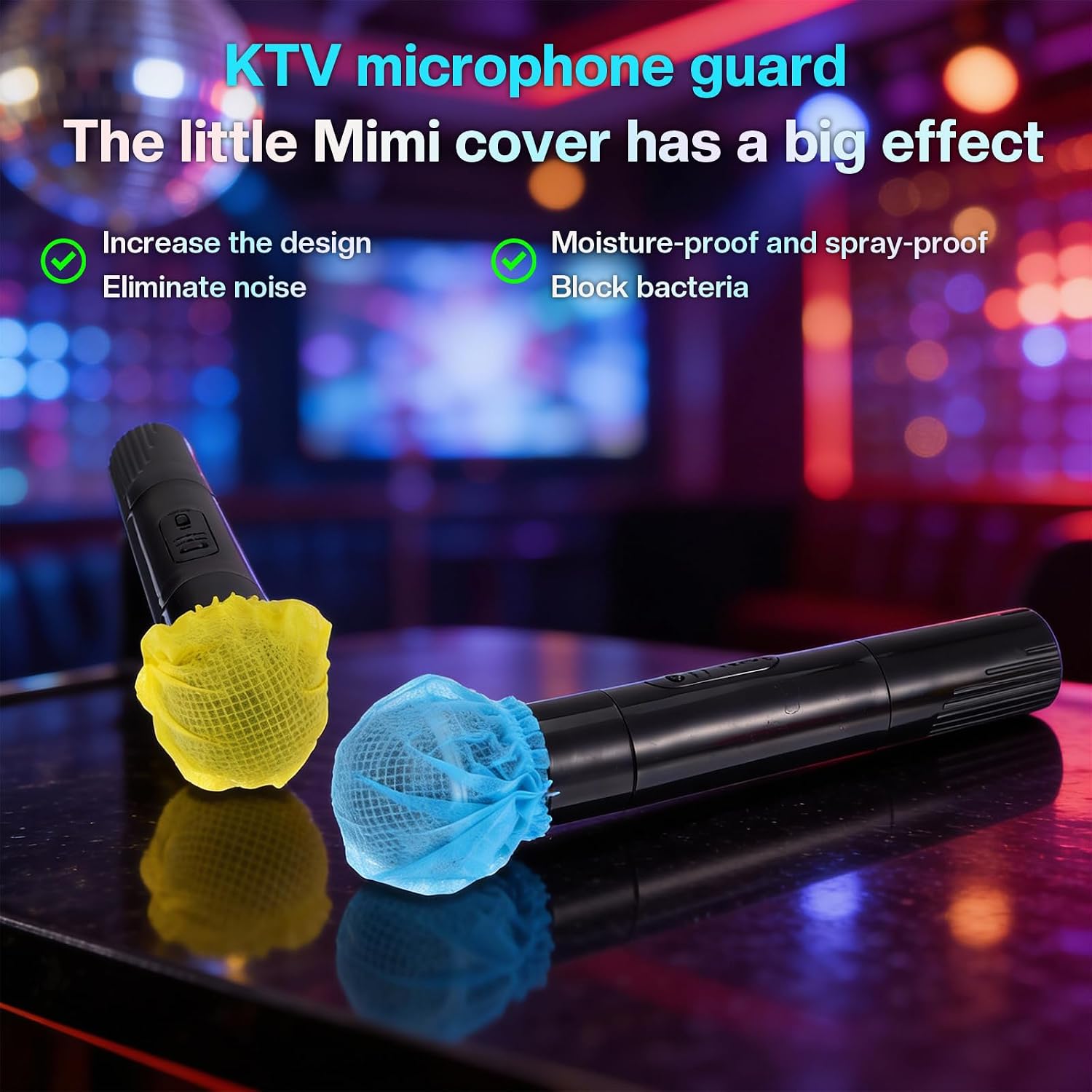 800 Pcs Disposable Microphone Hygiene Covers, Microphone Covers Colors, Non-woven Handheld Mic Windscreen for KTV, Karaoke and Stage Performances, 4 Colors