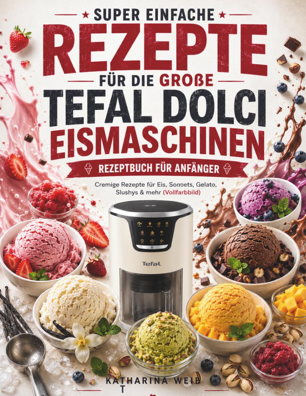 Super Einfache Rezepte für die große Tefal Dolci Eismaschine Eismaschinen-Rezeptbuch für Anfänger: Cremige Rezepte für Eis, Sorbets, Gelato, Slushys & mehr (Vollfarbbild)